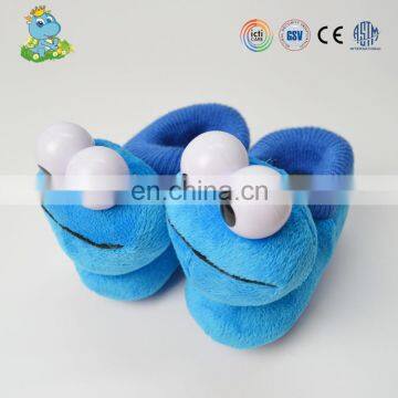 Cheap price factory custom cartoon animals shape plush frog kids slippers