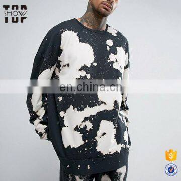 China suppliers sweatshirt production with bleach effect sweatshirt oversized for sweatshirt men