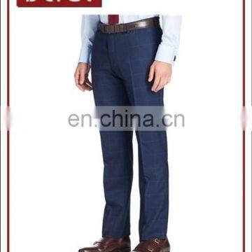 OEM Mens Navy Check Skinny Fit Hot Selling Trousers for Men