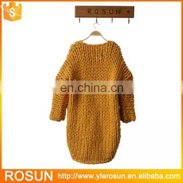 Women Heavy Chunky Wool Handmade Cardigan Sweaters photo-2