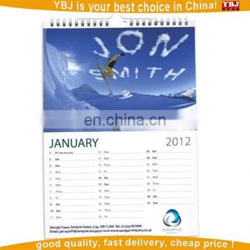 2017 Customized design and high quality calendar /high quality photo wall calendar printing