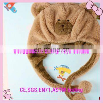 Custom high quality soft plush animal head hat