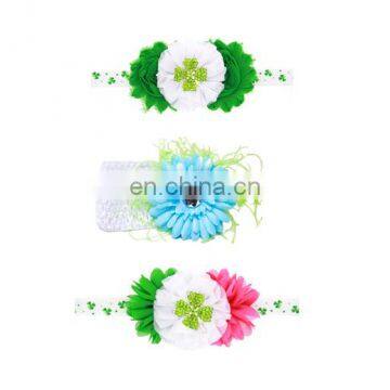 st patricks day elastic flower baby headband party flowers band turban party