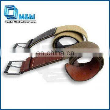 Fashion Canvas Belt With Leather For Men Elastic Belt