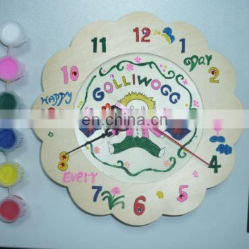 DIY painting your own wooden clock for kids