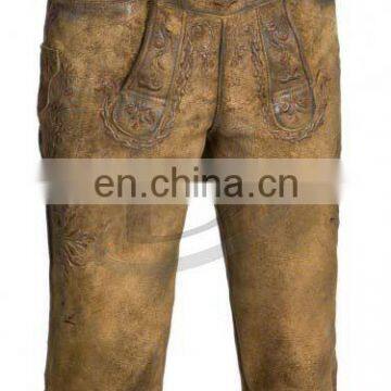 Over Knee Leather Pants Suede Leather Brown German Bavarian Lederhosen (German Garments)