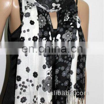 women casual one piece dress in floral print soft 100% acrylic scarf digital printed scarf