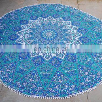 Indian Bohemian Mandala Round Star elephant Beach pom pom Tapestry Hippie Yoga Mat Towel Wholesale Lot Round Wall Hanging Beach