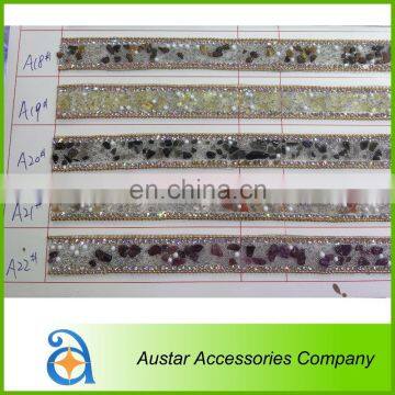 Wholesale High Quality Shoe Hot Fix Rhinestone Gold Trim photo-5