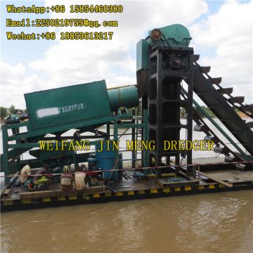 River Gold Chain Bucket Line Dredger 5m , 8m Professional