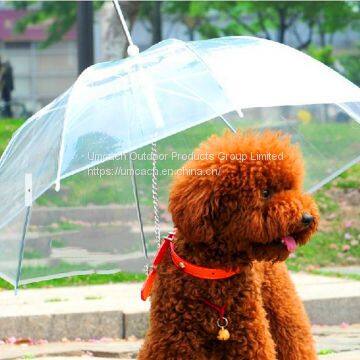 New Design Customized Size Transparent Pet Dog Umbrella with Link Chain