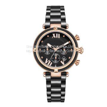 Women Chrono Analog Quartz Watch Waterproof Ladies Alloy Watch , Multifunction Sports Watch for Girls photo-3