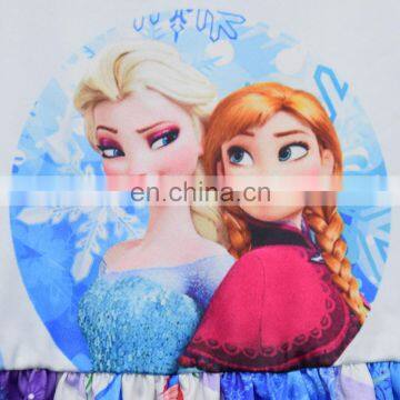 Summer Dress Girls Princess Party Anna Aisha Flutter Sleeve Twirl Dress Toddler Girls Boutique Milk Silk Dress Kids Clothes
