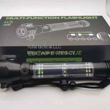 Multi-Functional Solar Flashlight Escape Rescure USB Micro +Charging Bank IP44 photo-4