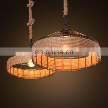 Popular Industrial Fancy Hemp Rope Lamp Edison Pendant Light photo-5