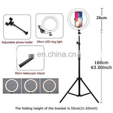 Customed Logo Wholesale 10 Inch Live Video Shoot Broadcast Photograph Beauty Led Selfie Ring Light With Tripod photo-5