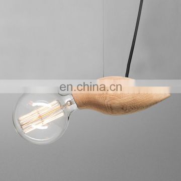 Unique design decorative wood wooden pendant lights E27 pendants chandelier light Drop lighting  2018 hot sales small light