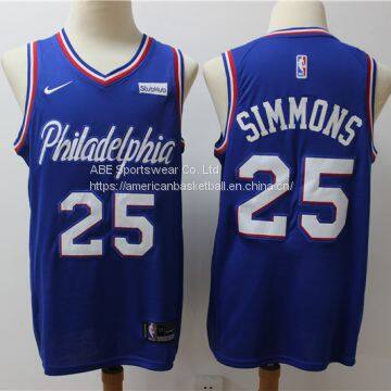 Philadelphia 76ers #25 Simmons Blue Jersey