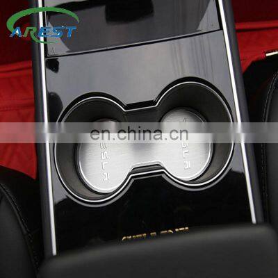 For Tesla Model 3 18-20 Aluminum alloy coaster Cup Holder Coaster 1PC Tesla Model 3 aluminum alloy coaster