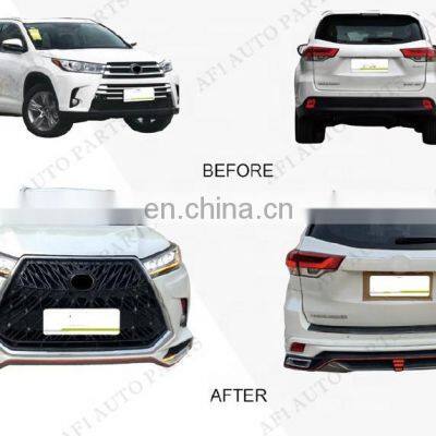 4x4 Tuning Front Car Body Kit For Highlander 2015-1029 Convert to Lx570 Style Auto Body Parts