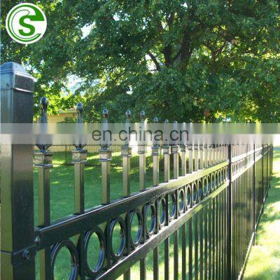 Rod iron fence Spear top metal picket fence iron tubular fencing for garden