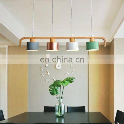 Nordic wood art creative personality modern minimalist macaron Muti-heads pendant light for decorate