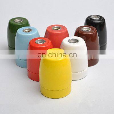 Decorative colorful porcelain lamp holder ceramic lampholder lamp socket e27