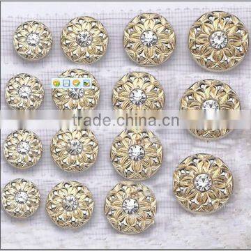 Plating effect resin coats button for women with shank