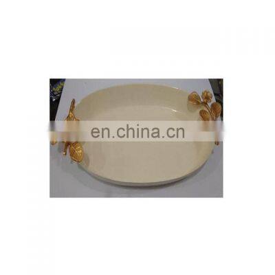Gold Orchid Round Tray photo-5