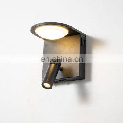 Morden hotel bedroom bed headboard light recessed mounted Adjustable bedside reading COB Led Wall Light