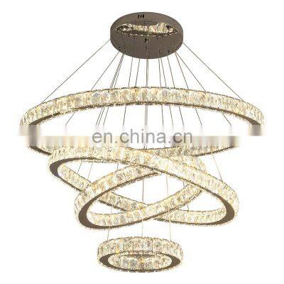 LED Round Crystal Circle Chandelier LUXURY Ring lamp Pendant Lights For living room Hotel Restaurant Hanging lights