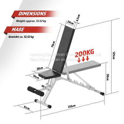 Fitness Bench and Rubber, Iron, Cement Weight Plate With Shelf for Gym and Home Sports photo-3