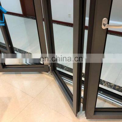 AS2047 Standard Aluminium Alloy Impact Resistance Metal Accordion Bi-folding Doors With Screens photo-2