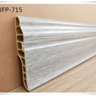 Baseboard wholesale corner line 7cm PVC footing line waterproof baseboard floor wood grain black and white gray closing line