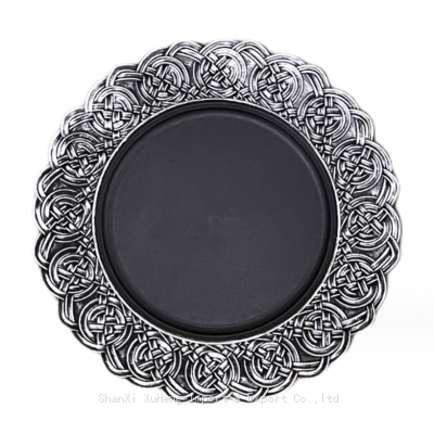 Black and Silver Colored  Plastic Under Base Plate Chargers For Wedding Decoration