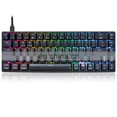 Keycap Mechanical Keyboard Backlight Gateron Switches Gaming Programmed Keyboard RGB SK68 Abs Usb Desktop Jk Mini Keyboard Wired