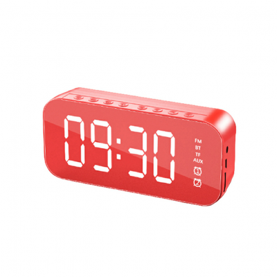 Great Quality Modernization LED Mirror Screen Wireless Bluetooth Table Digital Clock Promotional Speakers