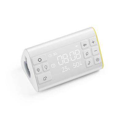 DC 5V 1800mah Antique Style Temperature Humidity LED Display Alarm Clock Wake up Light Radio White Noise Machine photo-3