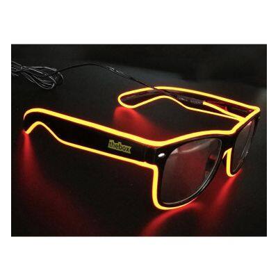 Custom made LOGO glow in dark party gifts EL LED light up glasses