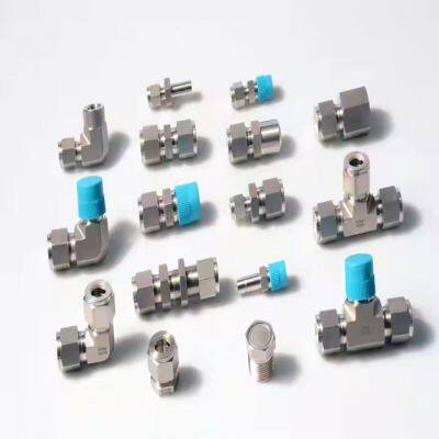 ferrule fittings  304/316 Stainless Steel  Compression Tube Fittings Double Ferrule Tee Cross  with Different Size