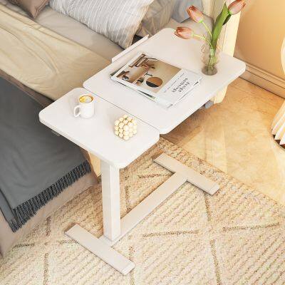 Home Office Mobile Side Desk Height Adjustable Gas Spring Laptop Table Bed Sofa Hospital Standing Desk With Wheels Tilt Desktop