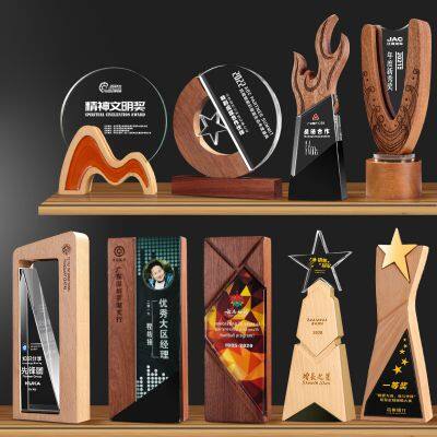 In-Stock Wholesale & Customization: Premium Wooden and Crystal Trophies—Outstanding Awards for Employee Appreciation and Service Recognition
