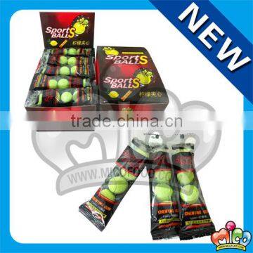 4pcs tennis ball center filled bubble gum