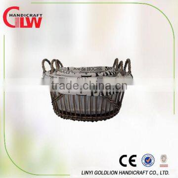 basket with liner and handle, round willow basket,baskets for sale
