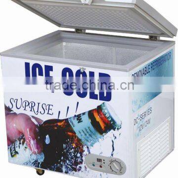 Solar DC 12V-43V mobile car freezer,DC compressor solar refrigerator freezer