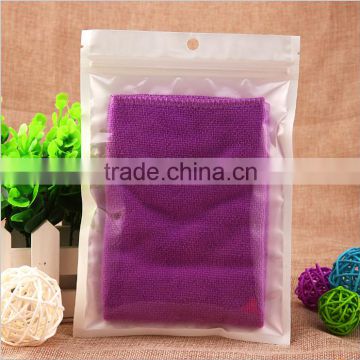 Clear reclosable plastic zipper laminated packaging bags with round hole