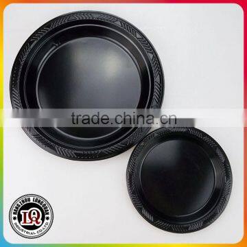 Disposable Round Black Banquet Plate With Special Rim photo-2