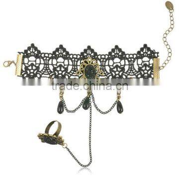 Exquisite Hollow Pendant Lace Bracelet With Fringed Ring For Women photo-2