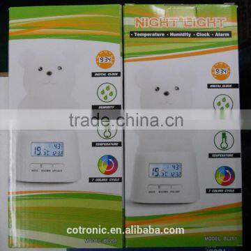 Rechargeable Night Light With Thermometer and Humiditor and Clock photo-6