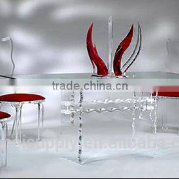 Home Furniture Glass Table Moden Bedroom Set photo-2